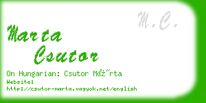 marta csutor business card